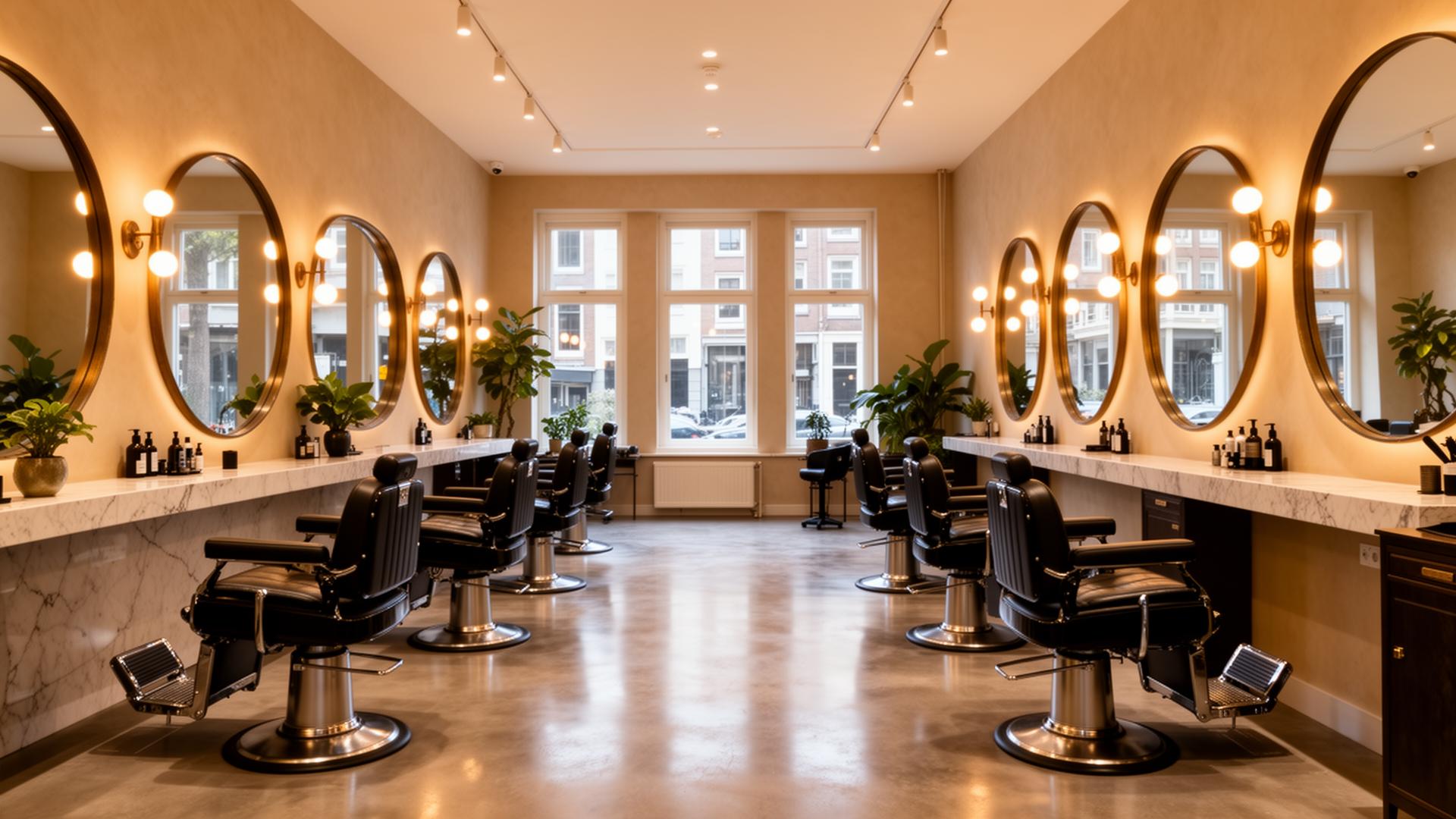 Interior view of Icon Barbershop